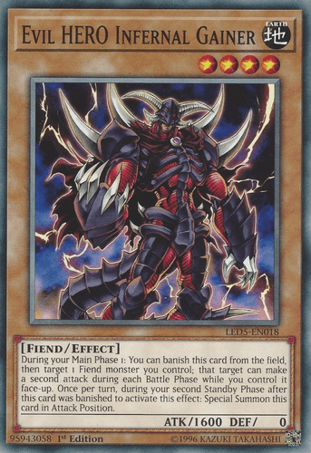 Evil HERO Infernal Gainer - LED5-EN018 Common 1st Edition
