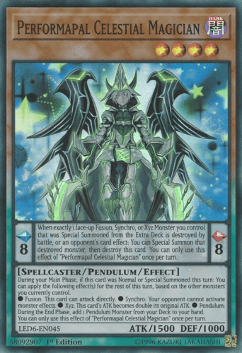 Performapal Celestial Magician - LED6-EN045 Super Rare 1st Edition