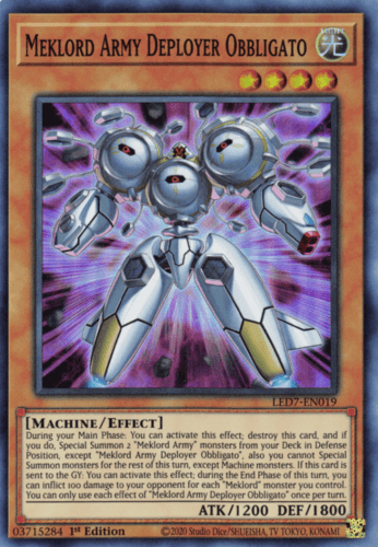 Meklord Army Deployer Obbligato - LED7-EN019 Super Rare 1st Edition