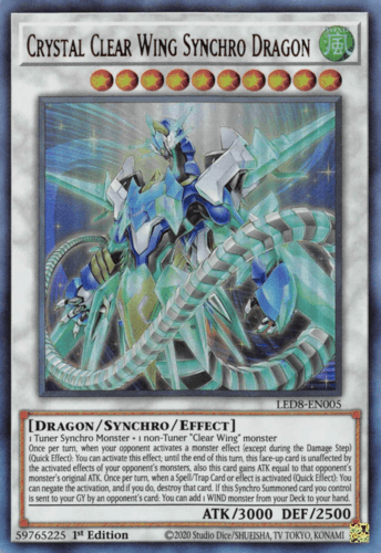 Crystal Clear Wing Synchro Dragon - LED8-EN005 Ultra Rare 1st Edition