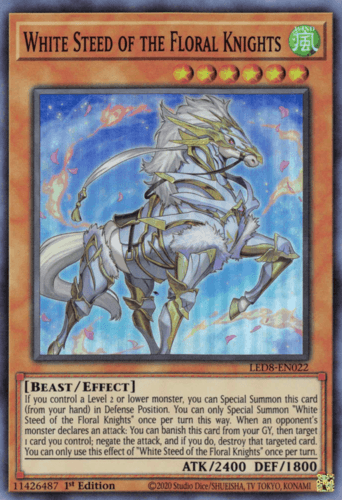 White Steed of the Floral Knights - LED8-EN022 Super Rare 1st Edition