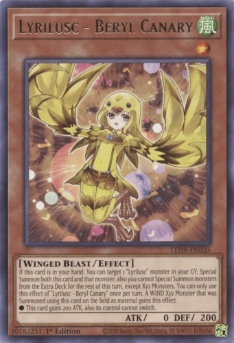 Lyrilusc - Beryl Canary - LED8-EN035 Rare 1st Edition
