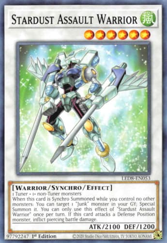 Stardust Assault Warrior - LED8-EN053 Common 1st Edition
