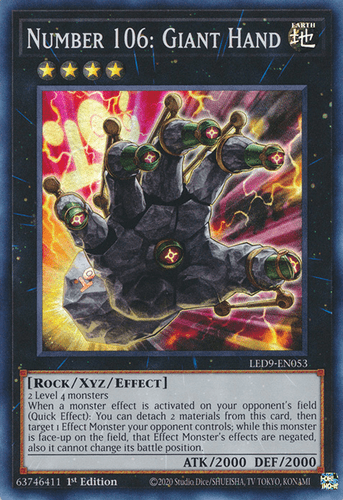 Number 106: Giant Hand - LED9-EN053 Super Rare 1st Edition