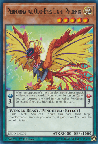Performapal Odd-Eyes Light Phoenix - LEDD-ENC06 Common 1st Edition
