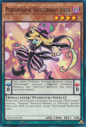Performapal Skullcrobat Joker - LEDD-ENC08 Common 1st Edition