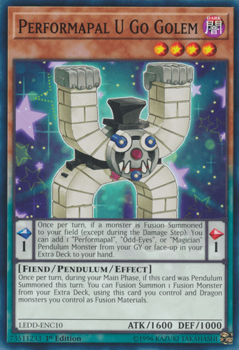 Performapal U Go Golem - LEDD-ENC10 Common 1st Edition