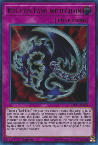 Red-Eyes Fang with Chain - LEDU-EN004 Ultra Rare 1st Edition