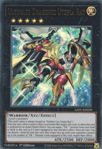 Ultimate Dragonic Utopia Ray - LIOV-EN039 Ultra Rare 1st Edition