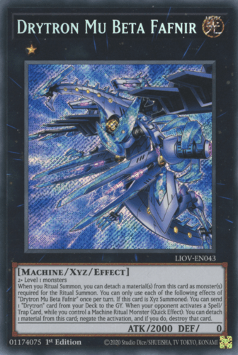 Drytron Mu Beta Fafnir - LIOV-EN043 Secret Rare 1st Edition