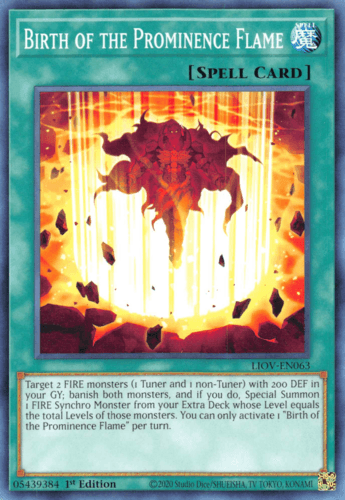 Birth of the Prominence Flame - LIOV-EN063 Common 1st Edition