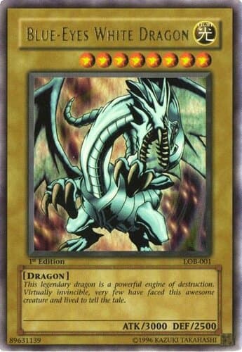 Blue-Eyes White Dragon - LOB-001 Ultra Rare 1st Edition
