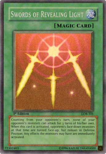 Swords of Revealing Light - LOB-101 Super Rare 1st Edition