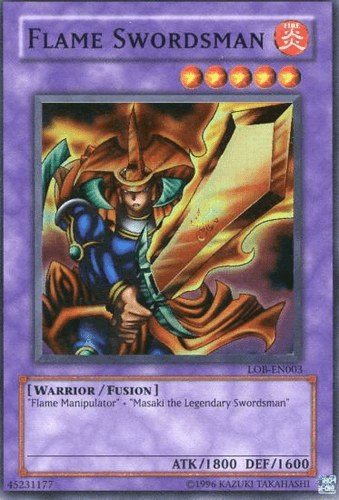 Flame Swordsman - LOB-EN003 Super Rare Unlimited