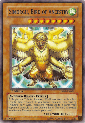 Simorgh, Bird of Ancestry - LODT-EN039 Rare 1st Edition