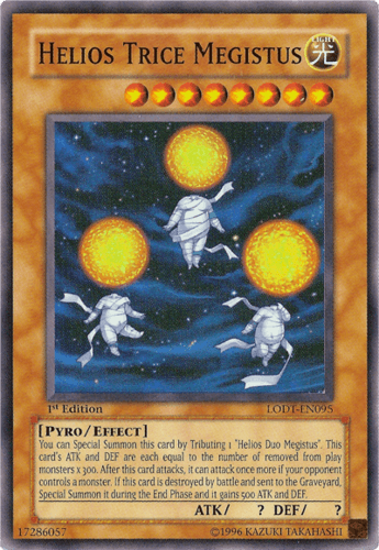 Helios Trice Megistus - LODT-EN095 Super Rare 1st Edition