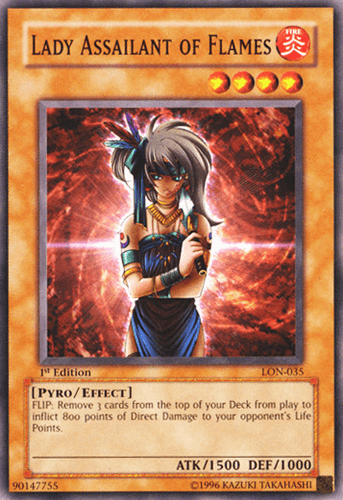 Lady Assailant of Flames - LON-035 Common 1st Edition