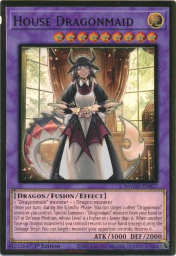 House Dragonmaid - MAGO-EN027 Premium Gold Rare 1st Edition