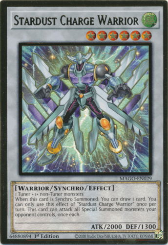 Stardust Charge Warrior - MAGO-EN029 Premium Gold Rare 1st Edition