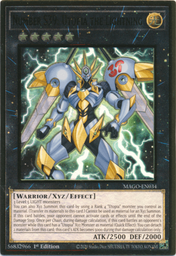 Number S39: Utopia the Lightning - MAGO-EN034 Premium Gold Rare 1st Edition