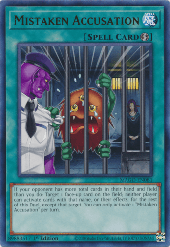 Mistaken Accusation - MAGO-EN081 Rare 1st Edition