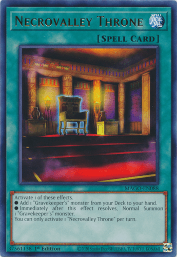 Necrovalley Throne - MAGO-EN088 Rare 1st Edition