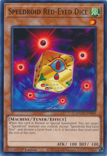 Speedroid Red-Eyed Dice - MAGO-EN099 Rare 1st Edition