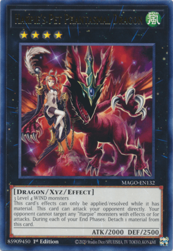 Harpie's Pet Phantasmal Dragon - MAGO-EN132 Gold Rare 1st Edition