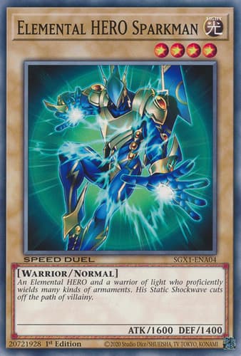 Elemental HERO Sparkman - MF03-EN004 Parallel Rare Limited Edition