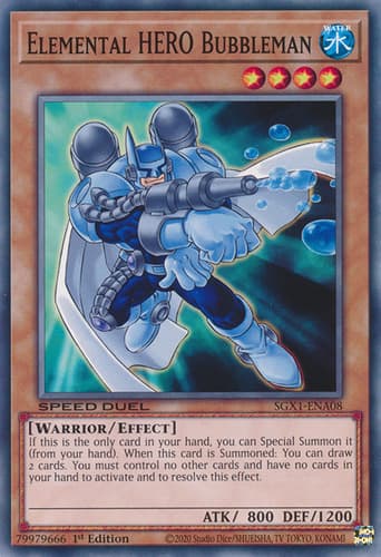 Elemental HERO Bubbleman - MF03-EN007 Parallel Rare Limited Edition