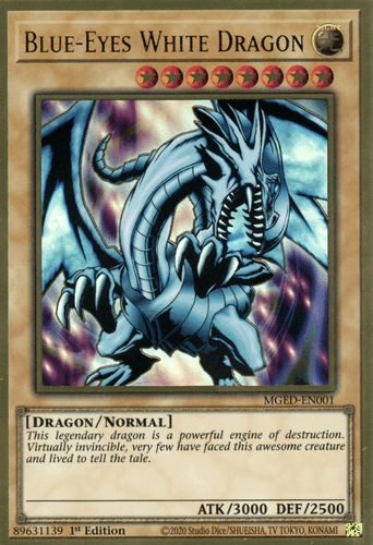 Blue-Eyes White Dragon - MGED-EN001 Premium Gold Rare 1st Edition