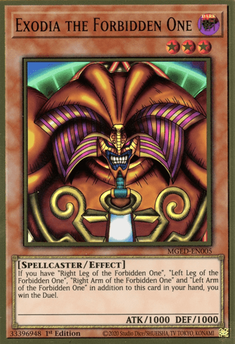Exodia the Forbidden One - MGED-EN005 Premium Gold Rare 1st Edition