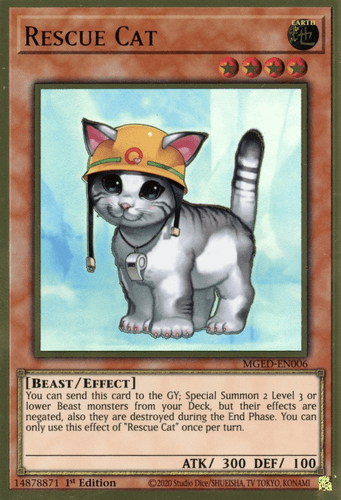 Rescue Cat - MGED-EN006 Premium Gold Rare 1st Edition
