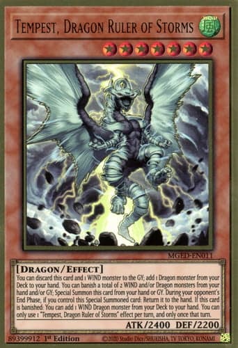Tempest, Dragon Ruler of Storms - MGED-EN011 Premium Gold Rare 1st Edition