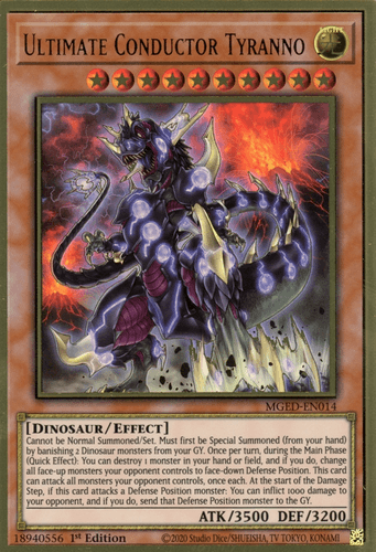 Ultimate Conductor Tyranno - MGED-EN014 Premium Gold Rare 1st Edition