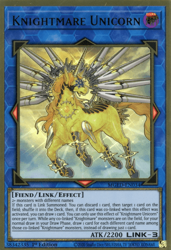 Knightmare Unicorn - MGED-EN034 Premium Gold Rare 1st Edition