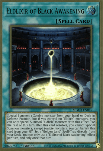 Eldlixir of Black Awakening - MGED-EN049 Premium Gold Rare 1st Edition