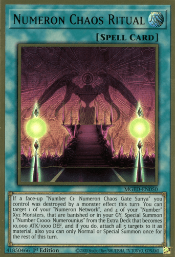 Numeron Chaos Ritual - MGED-EN050 Premium Gold Rare 1st Edition