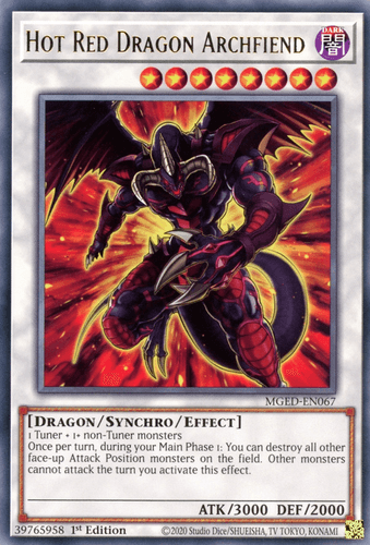 Hot Red Dragon Archfiend - MGED-EN067 Rare 1st Edition