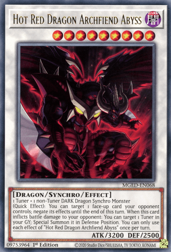 Hot Red Dragon Archfiend Abyss - MGED-EN068 Rare 1st Edition