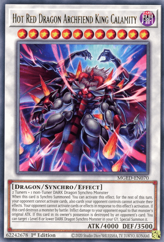 Hot Red Dragon Archfiend King Calamity - MGED-EN070 Rare 1st Edition