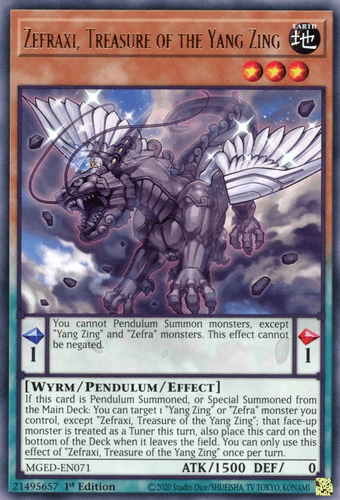 Zefraxi, Treasure of the Yang Zing - MGED-EN071 Rare 1st Edition