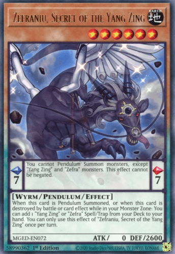 Zefraniu, Secret of the Yang Zing - MGED-EN072 Rare 1st Edition