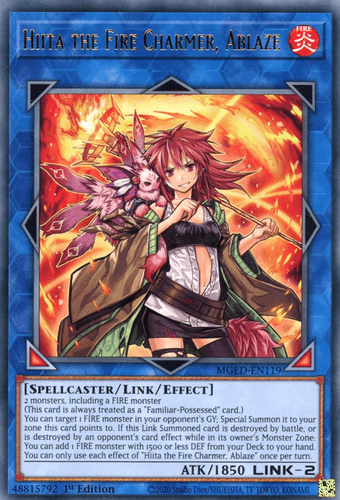 Hiita the Fire Charmer, Ablaze - MGED-EN119 Rare 1st Edition