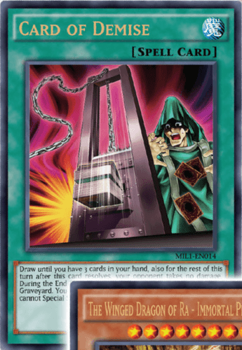 Card of Demise - MIL1-EN014 Ultra Rare 1st Edition