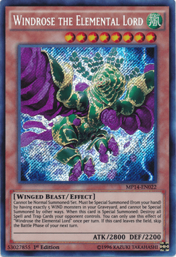 Windrose the Elemental Lord - MP14-EN022 Secret Rare 1st Edition