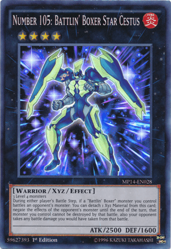 Number 105: Battlin' Boxer Star Cestus - MP14-EN028 Super Rare 1st Edition