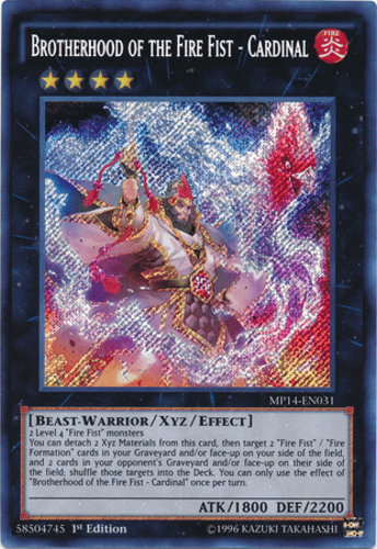 Brotherhood of the Fire Fist - Cardinal - MP14-EN031 Secret Rare 1st Edition
