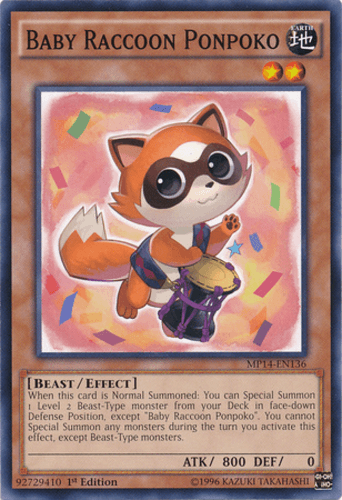 Baby Raccoon Ponpoko - MP14-EN136 Common 1st Edition
