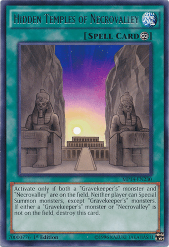 Hidden Temples of Necrovalley - MP14-EN230 Rare 1st Edition